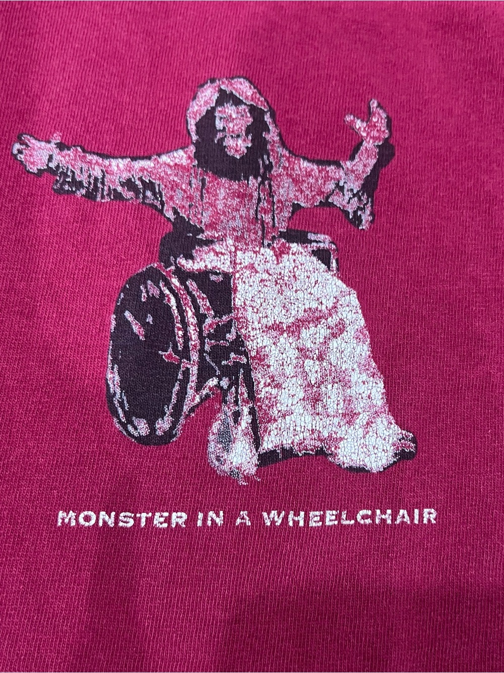 Vintage Monster In a Wheelchair shirt skate style y2k